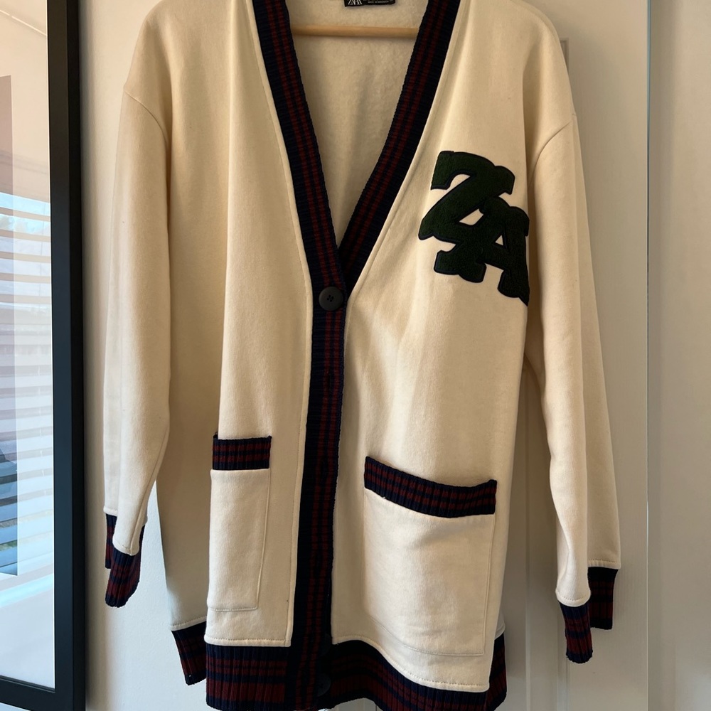 Zara Collegiate Cardigan Size L